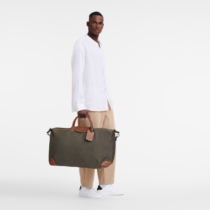 Longchamp |Boxford XL Reisetasche Braun – Recyceltes Canvas |Braun