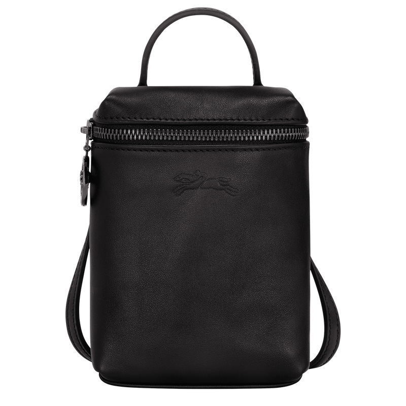 Longchamp |Le Pliage Xtra XS Umhängetasche, Schwarz – Leder |Schwarz