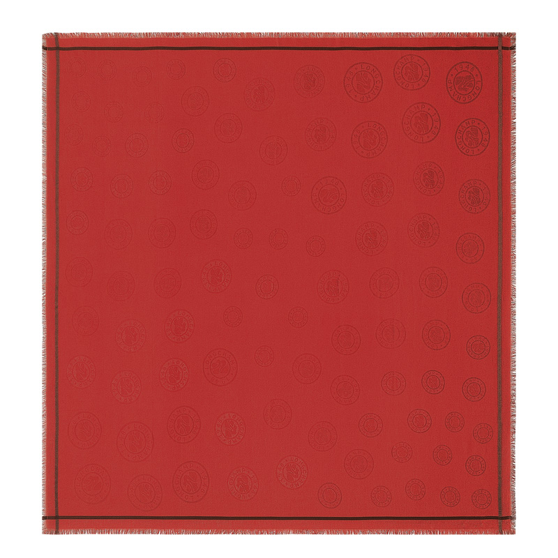 Longchamp |La Mdaille Schal Tomate – Baumwollmischung |Tomate