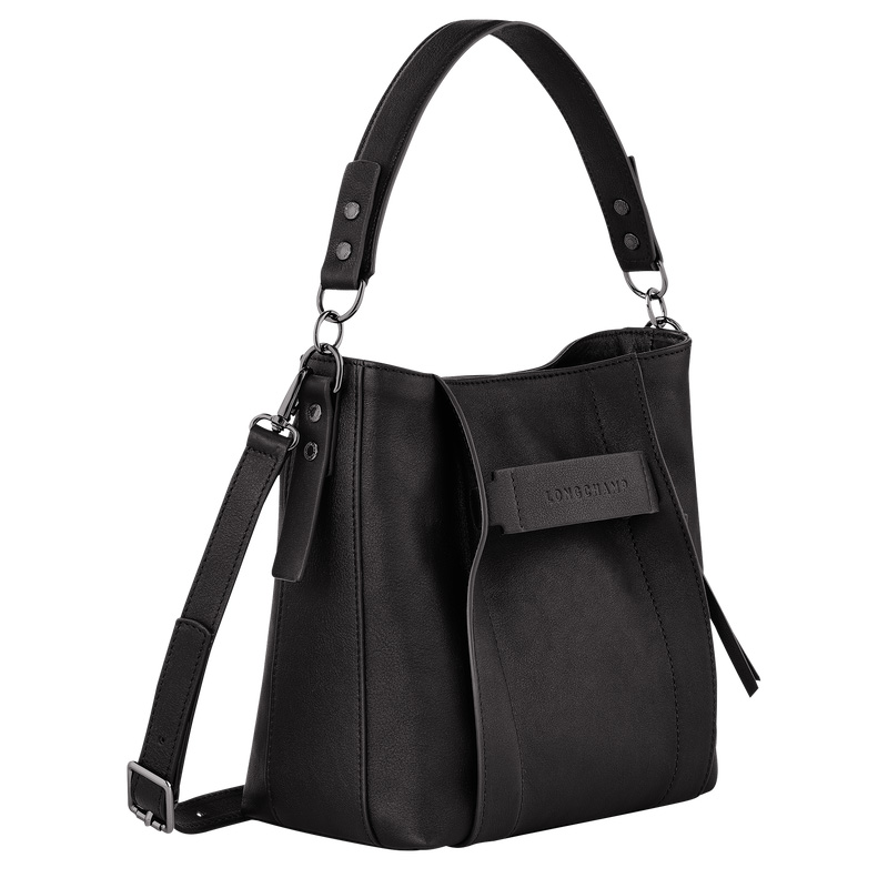 Longchamp |3D S Umhängetasche Schwarz – Leder |Schwarz
