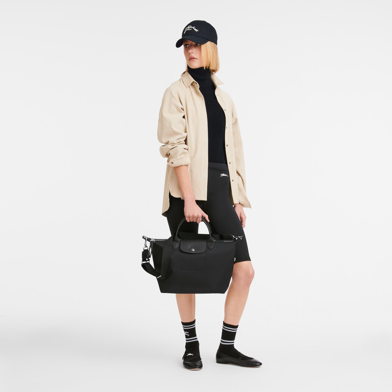 Longchamp |Le Pliage Energy L Handtasche Schwarz – Recyceltes Canvas |Schwarz