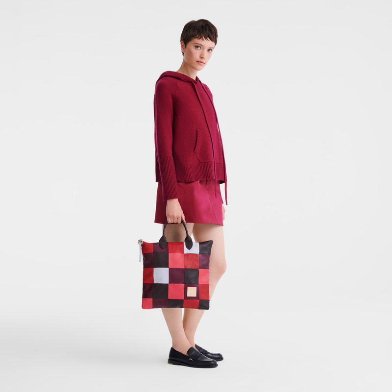 Longchamp |Re-Play L Handtasche, Aubergine – Leder |Aubergine