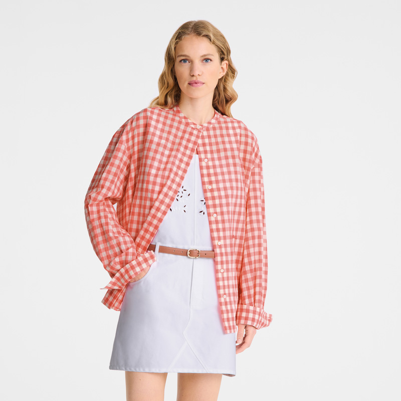 Longchamp |Hemd Blush – Vichy-Jacquard |Blush Longchamp |Hemd Blush – Vichy-Jacquard |Blush