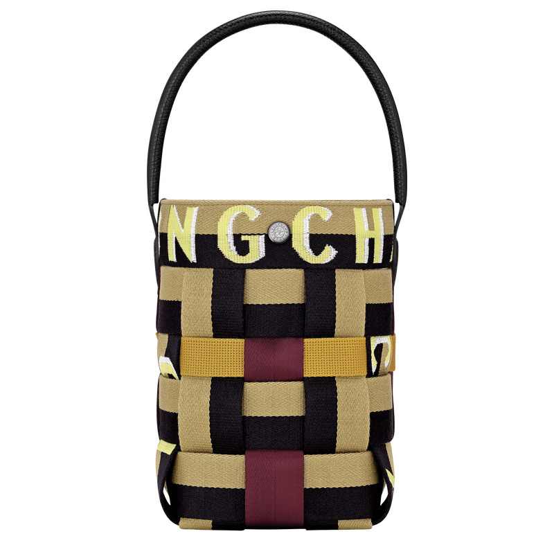 Longchamp |Re-Play XS Beuteltasche, Ingwer/Schwarz – Canvas |Ingwer/Schwarz