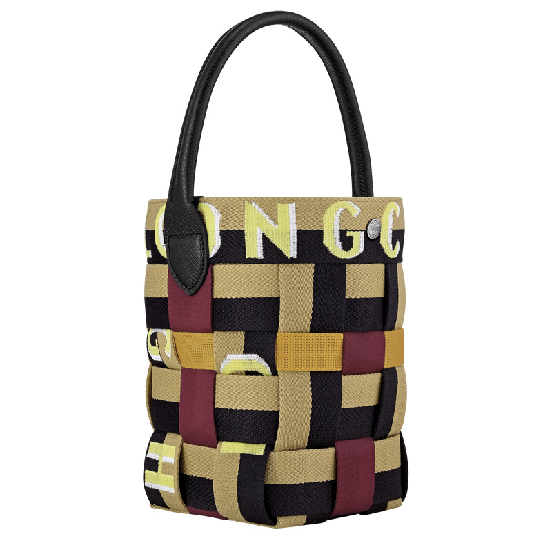 Longchamp |Re-Play XS Beuteltasche, Ingwer/Schwarz – Canvas |Ingwer/Schwarz