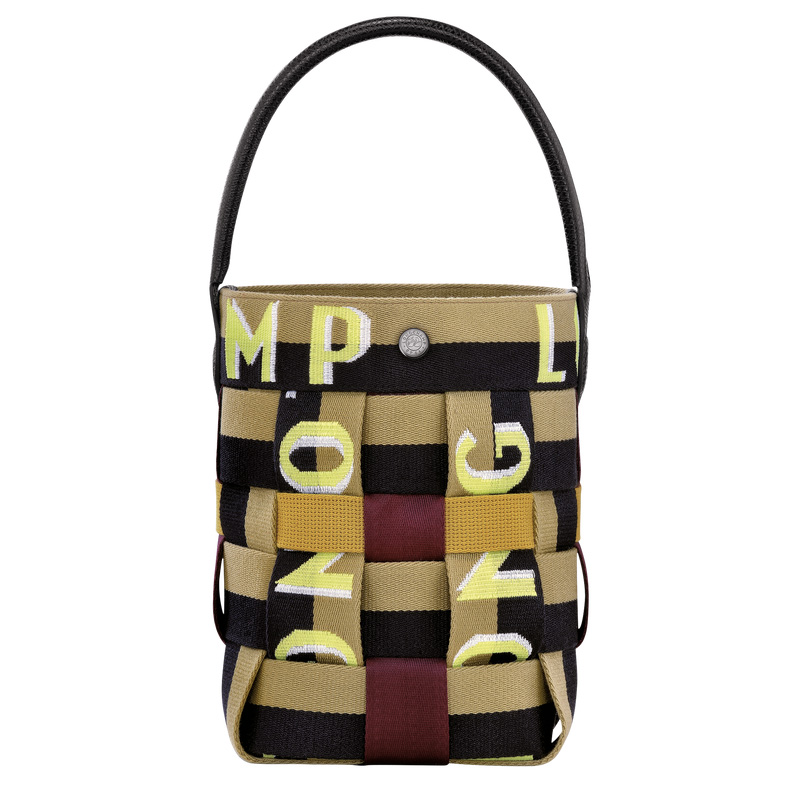 Longchamp |Re-Play XS Beuteltasche, Ingwer/Schwarz – Canvas |Ingwer/Schwarz