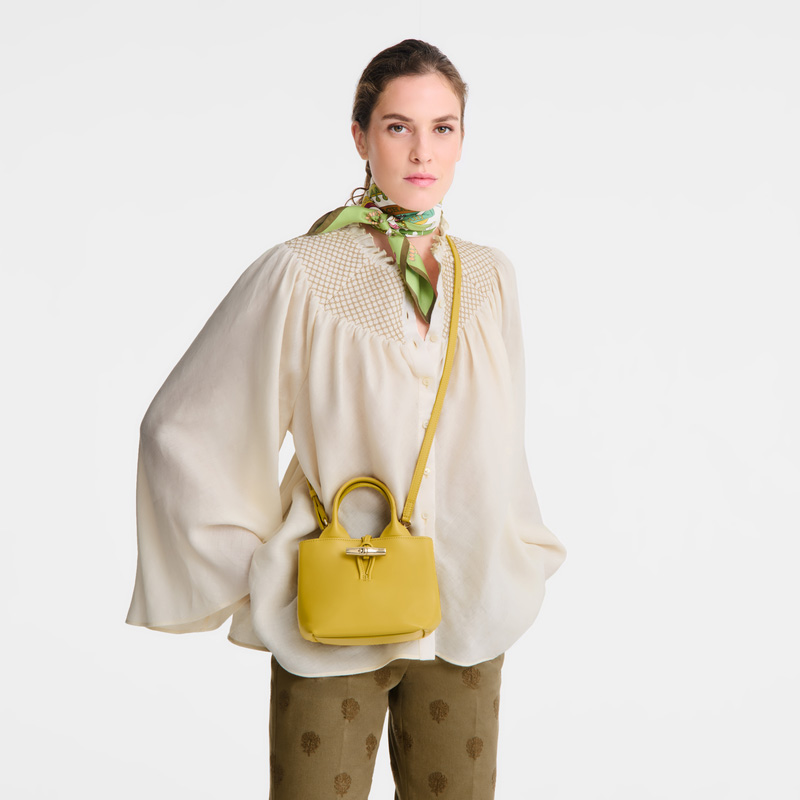 Longchamp |Le Roseau XS Handtasche Ingwer – Leder |Ingwer