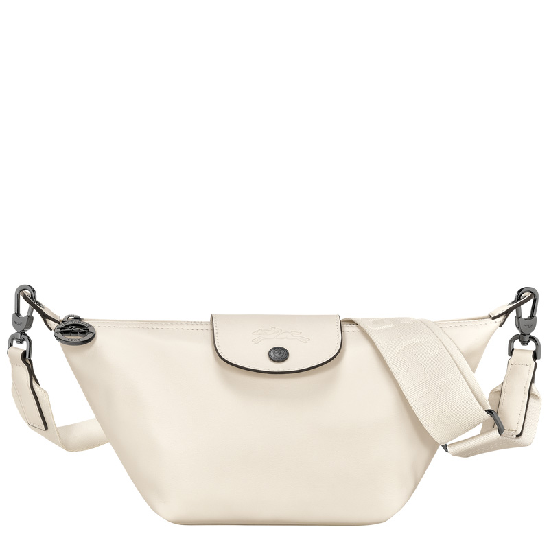 Longchamp |Le Pliage Xtra XS Umhängetasche, Ecru – Leder |Ecru