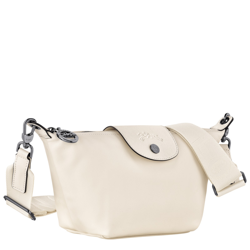 Longchamp |Le Pliage Xtra XS Umhängetasche, Ecru – Leder |Ecru