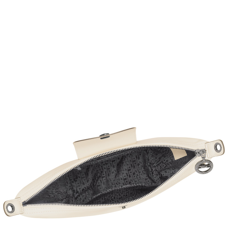 Longchamp |Le Pliage Xtra XS Umhängetasche, Ecru – Leder |Ecru
