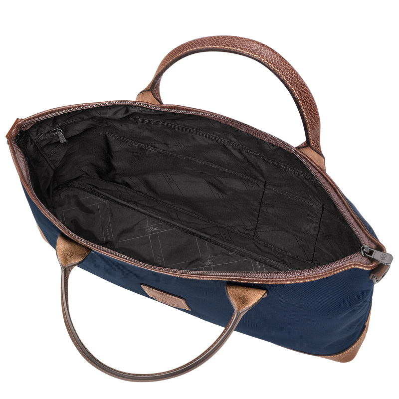 Longchamp |Boxford S Aktentasche, Blau – Recyceltes Canvas |Blau