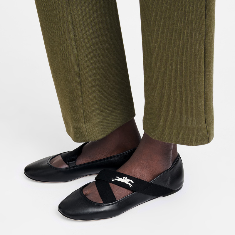 Longchamp |Energy Ballerinas Schwarz – Leder |Schwarz