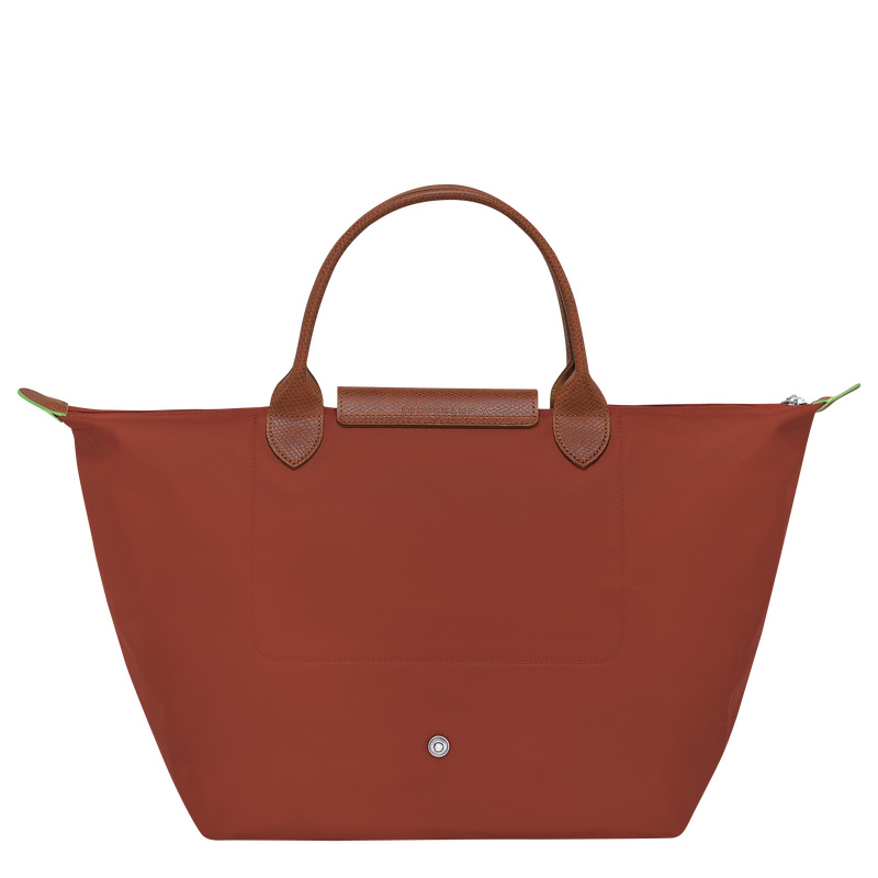 Longchamp |Le Pliage Grüne M Handtasche Kastanienbraun – Recyceltes Canvas |Kastanienbraun