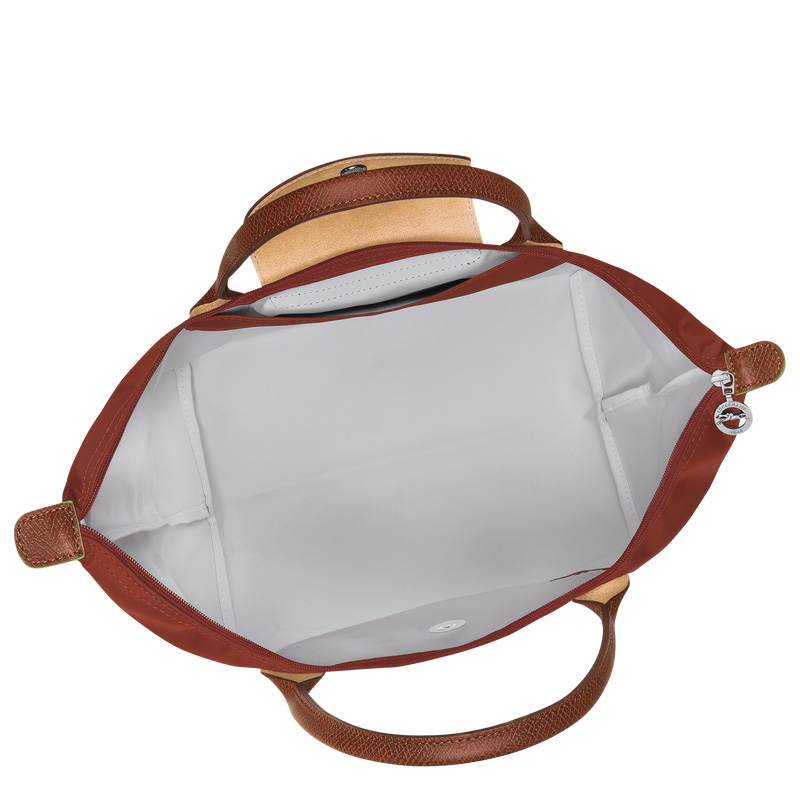 Longchamp |Le Pliage Grüne M Handtasche Kastanienbraun – Recyceltes Canvas |Kastanienbraun