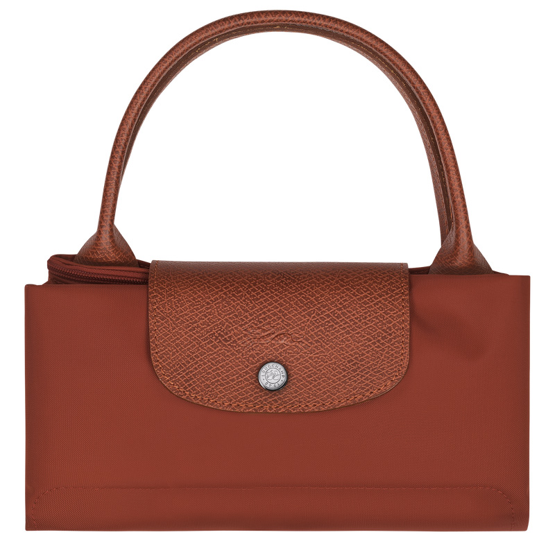 Longchamp |Le Pliage Grüne M Handtasche Kastanienbraun – Recyceltes Canvas |Kastanienbraun