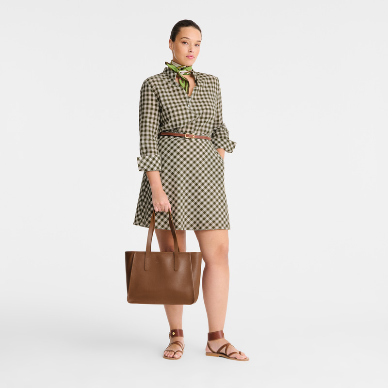 Longchamp |Le Foulonn L Tote Bag Karamell – Leder |Karamell