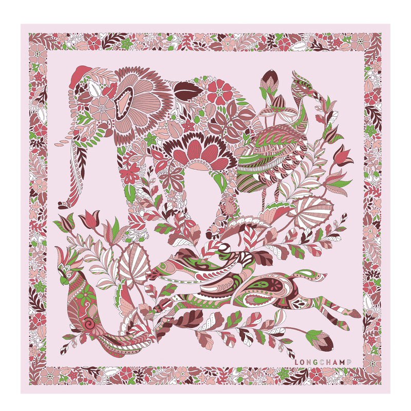 Longchamp |Fort Silk Schal 50 Nude – Seide |Nude