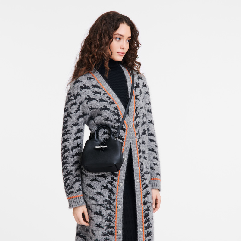 Longchamp |Le Roseau XS Handtasche Schwarz – Leder |Schwarz