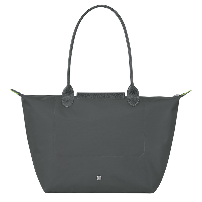 Longchamp |Le Pliage Grüne Tragetasche L, Graphit – Recyceltes Canvas |Graphit