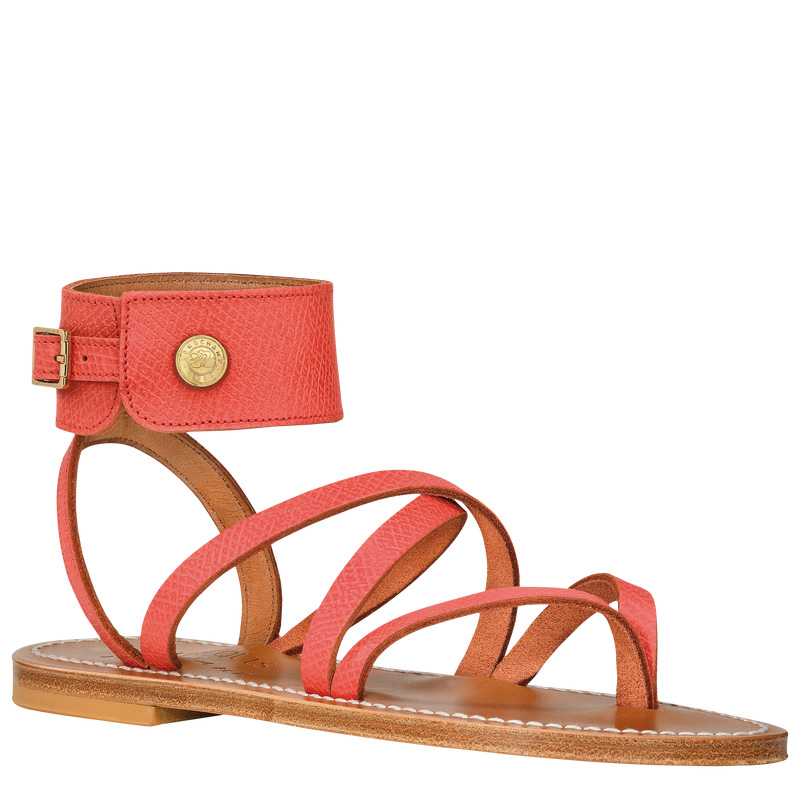 Longchamp |x K.Jacques Sandalen Erdbeere – Leder |Erdbeere