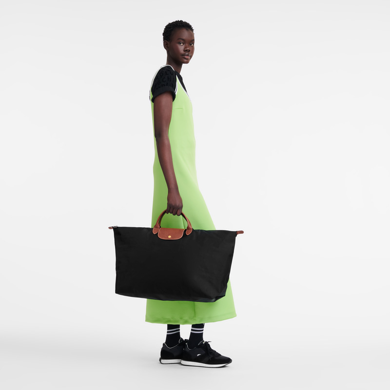 Longchamp |Le Pliage Original L Reisetasche Schwarz – Recyceltes Canvas |Schwarz