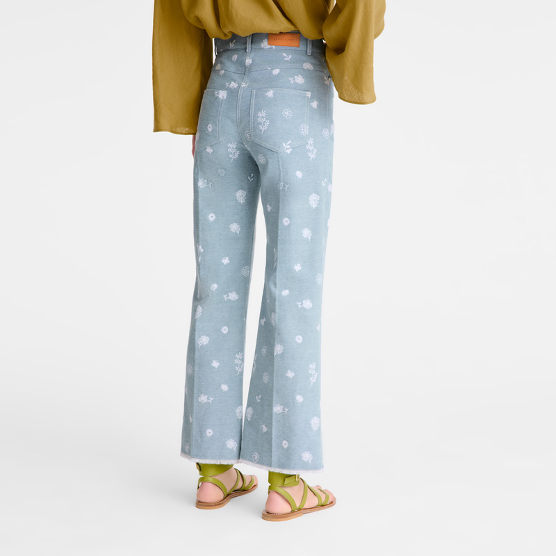 Longchamp |Jeans Himmelblau – Bestickter Denim |Himmelblau