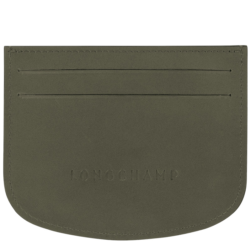 Longchamp |Pure Kartenetui Khaki – Leder |Khaki