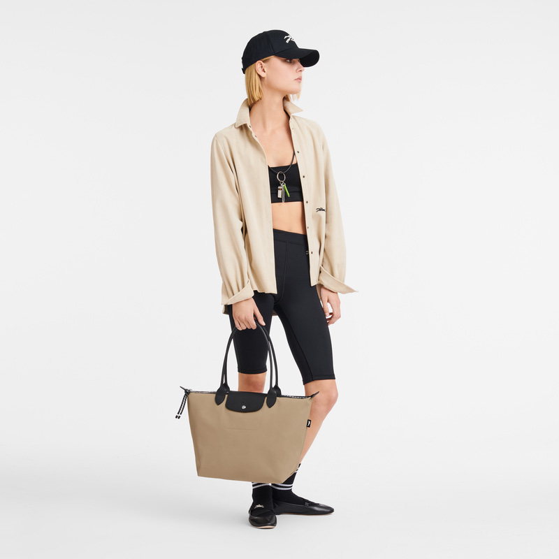 Longchamp |Le Pliage Energy L Tragetasche, Ton – Recyceltes Canvas |Clay