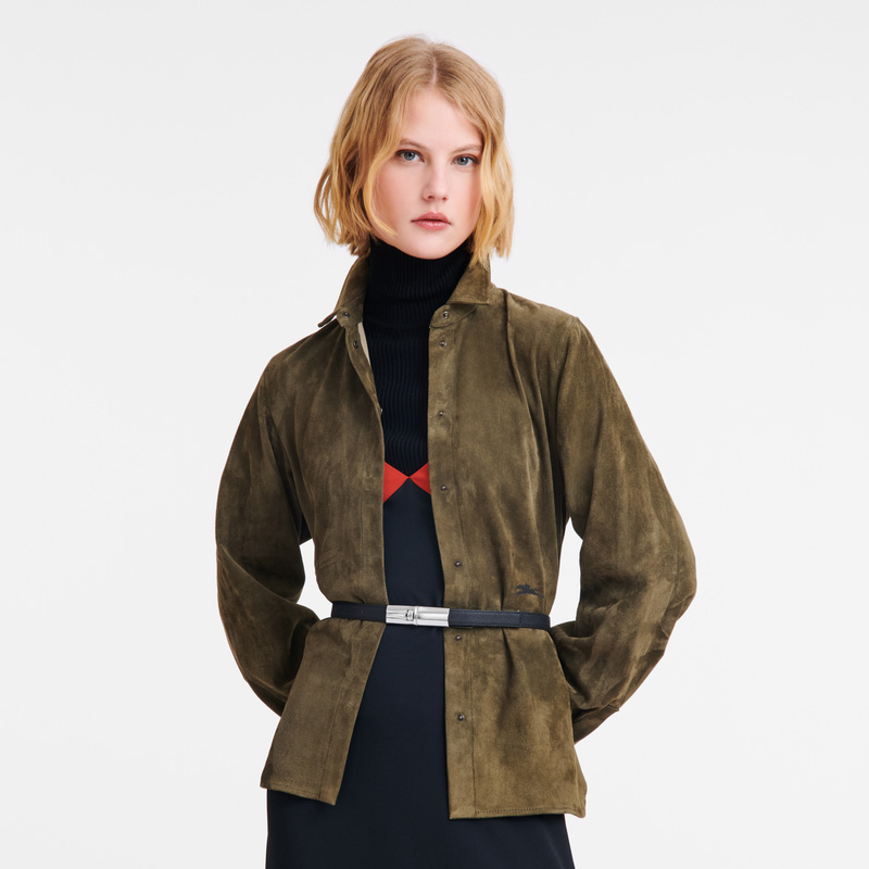 Longchamp |Le Roseau Damengürtel Schwarz – Leder |Schwarz