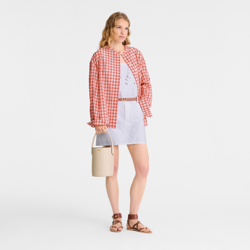 Longchamp |Pure S Beuteltasche Papier – Leder |Papier