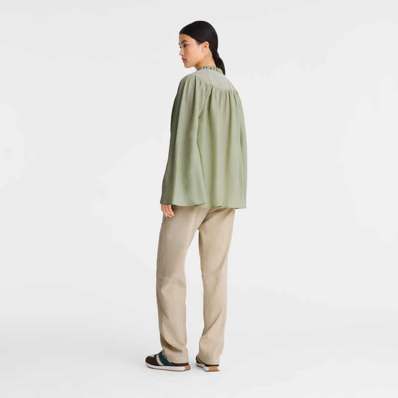 Longchamp |Bluse Vervain – Smokschleier |Eisenkraut