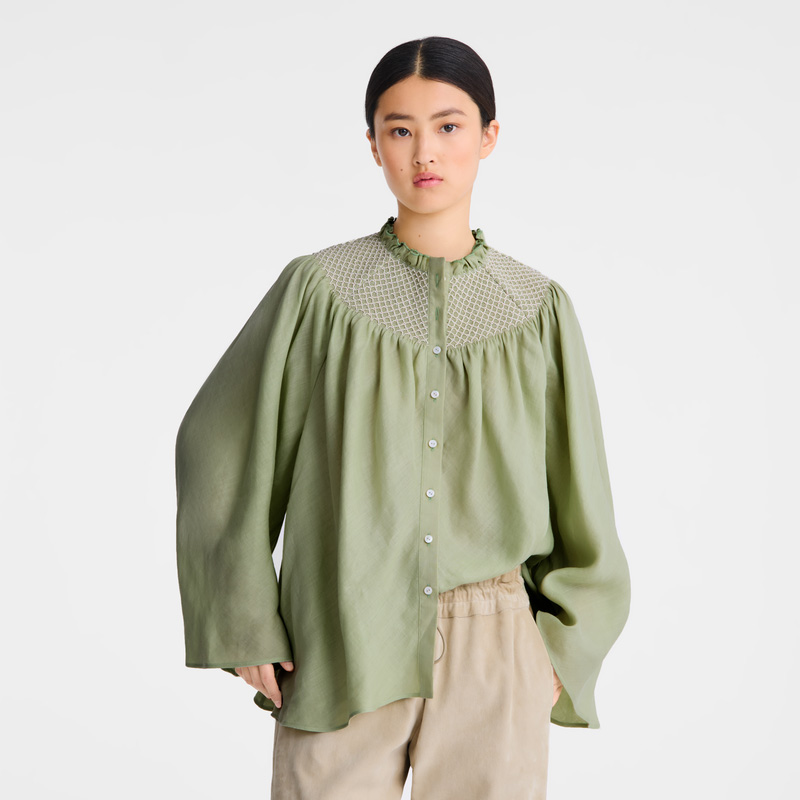 Longchamp |Bluse Vervain – Smokschleier |Eisenkraut