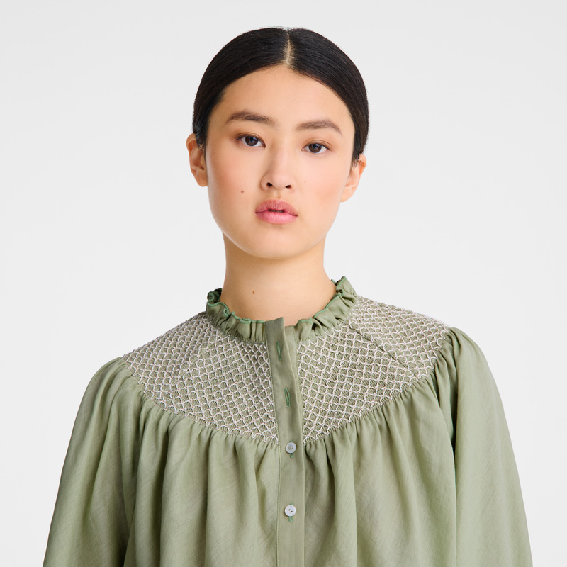 Longchamp |Bluse Vervain – Smokschleier |Eisenkraut