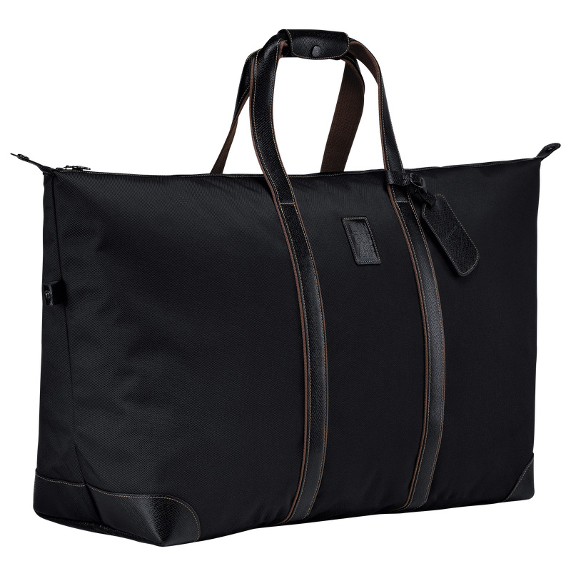 Longchamp |Boxford XL Reisetasche Schwarz – Recyceltes Canvas |Schwarz
