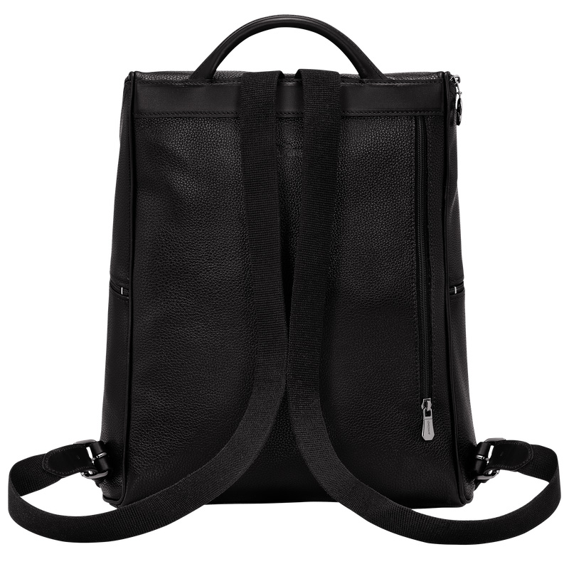 Longchamp |Le Foulonn Rucksack Schwarz – Leder |Schwarz