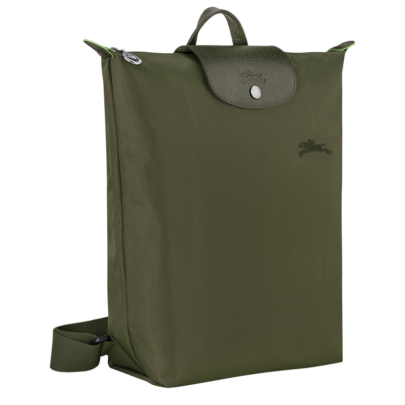 Longchamp |Le Pliage Green M Rucksack Forest – Canvas |Waldgrün