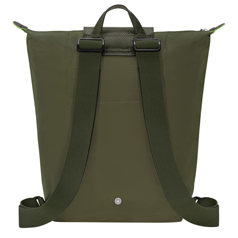 Longchamp |Le Pliage Green M Rucksack Forest – Canvas |Waldgrün