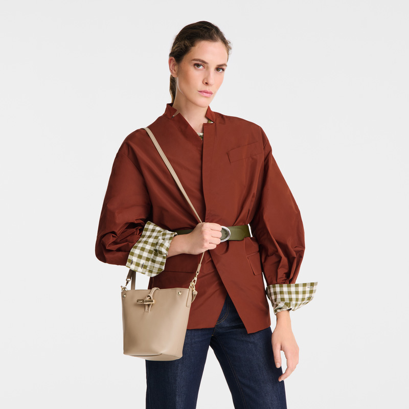 Longchamp |Le Roseau XS Beuteltasche Root – Leder |Wurzel