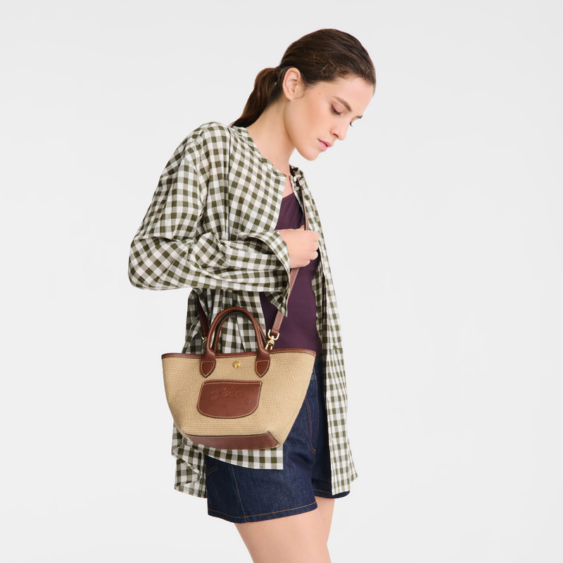 Longchamp |Le Pliage Collection XS Korbtasche, Braun – Canvas |Braun