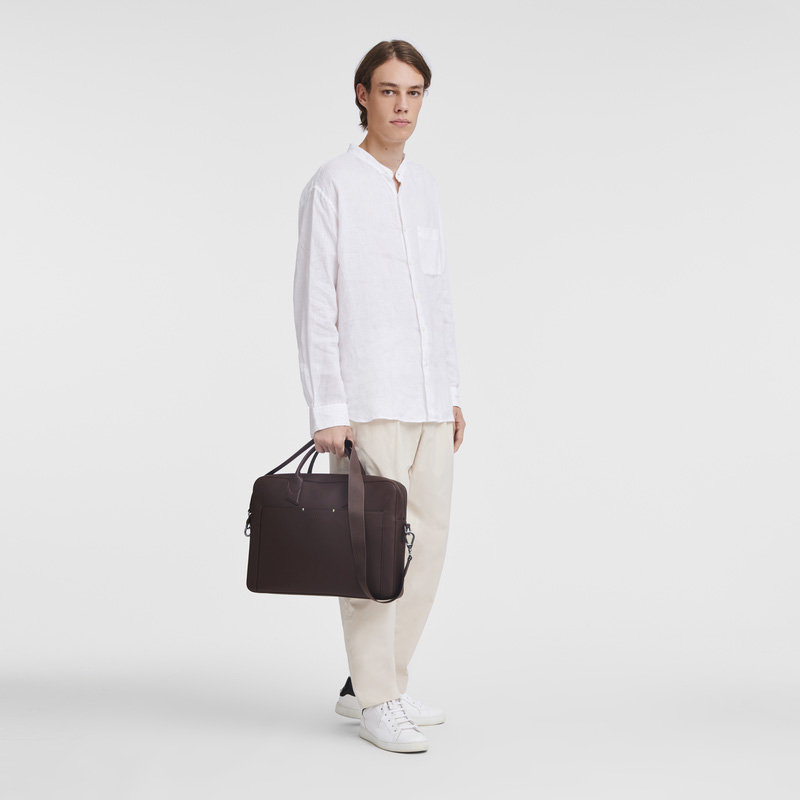 Longchamp |sur Seine M Aktentasche Mokka - Leder |Mokka
