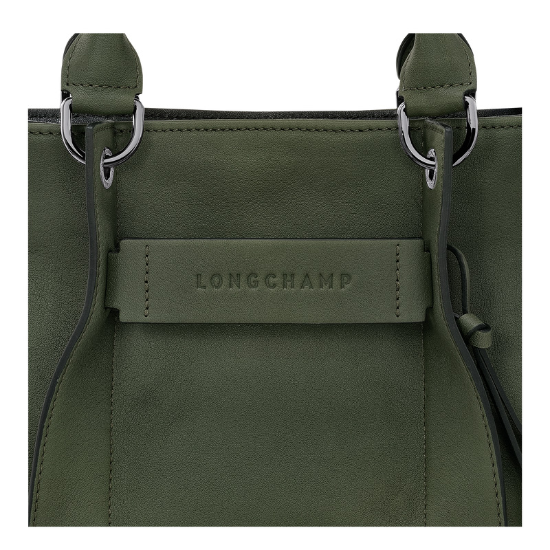 Longchamp |3D S Handtasche Khaki – Leder |Khaki