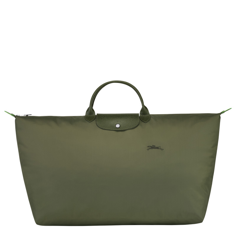 Longchamp |Le Pliage Grüne XL Reisetasche, Waldgrün – Recyceltes Canvas |Waldgrün