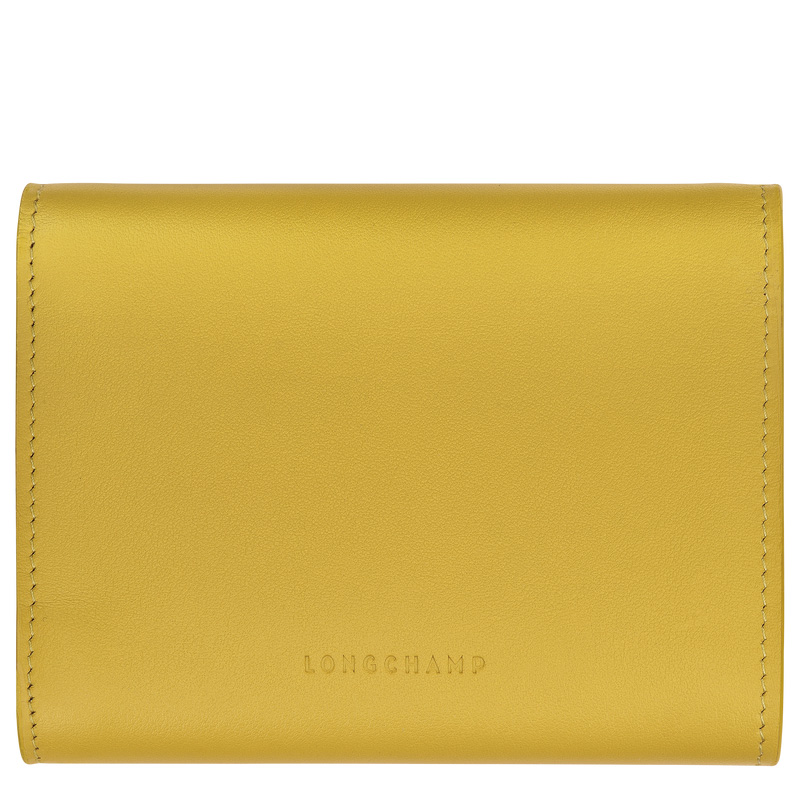 Longchamp |Le Roseau Kompaktes Portemonnaie, Ingwer – Leder |Ingwer