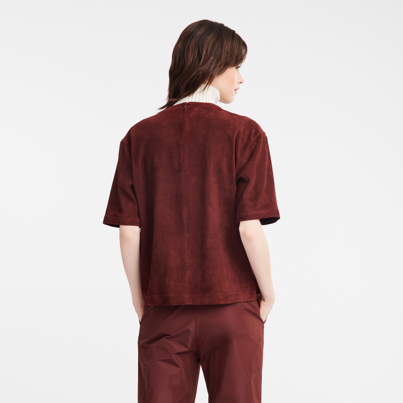 Longchamp |Kurzes Ledertop Burgunderrot – Leder |Burgunderrot Longchamp |Kurzes Ledertop Burgunderrot – Leder |Burgunderrot