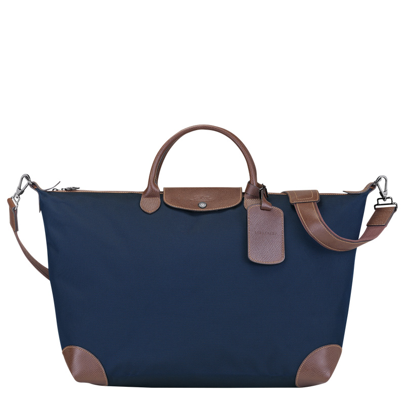 Longchamp |Boxford L Reisetasche Blau – Recyceltes Canvas |Blau