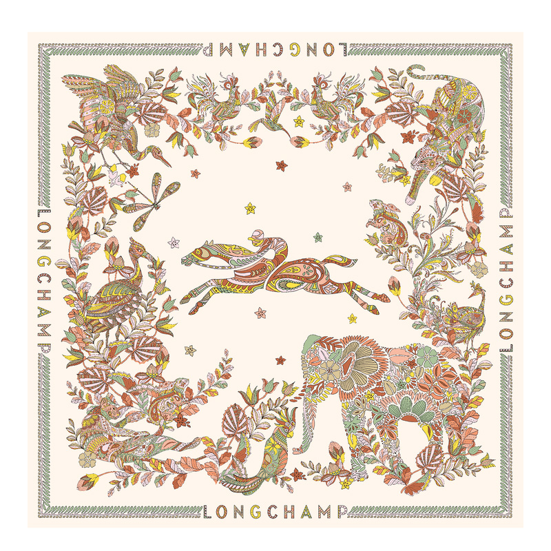 Longchamp |Fort Seidenschal 90 Ecru – SONSTIGES |Ecru