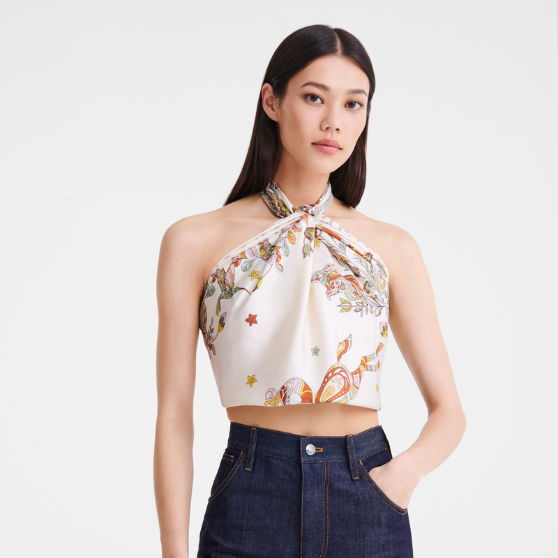 Longchamp |Fort Seidenschal 90 Ecru – SONSTIGES |Ecru