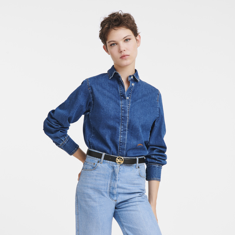 Longchamp |Box-Trot Damengürtel Schwarz – Leder |Schwarz Longchamp |Box-Trot Damengürtel Schwarz – Leder |Schwarz