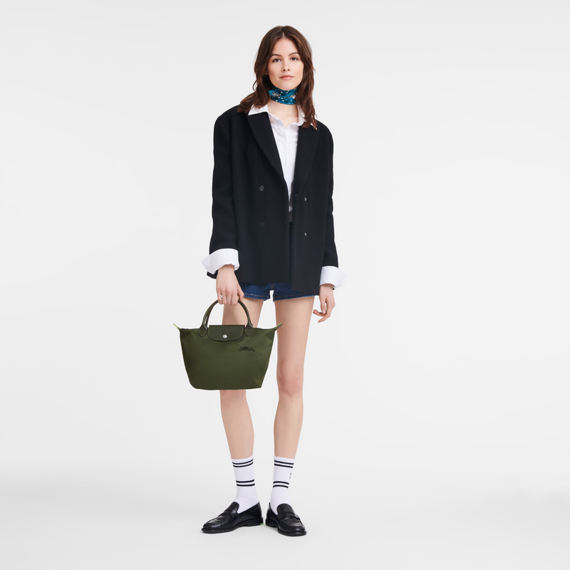 Longchamp |Le Pliage Grüne Handtasche S Forest – Recyceltes Canvas |Forest