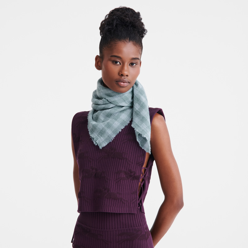 Longchamp |Sommer-Stola mit Vichy-Karomuster, Eisenkraut – SONSTIGES |Eisenkraut